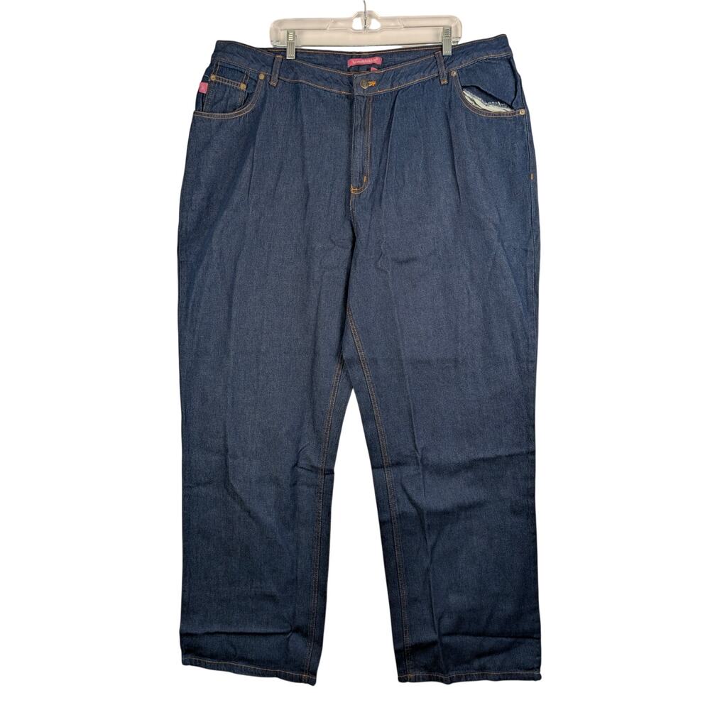 Woman Within Natural Fit Dark Wash‎ 24T 33" Inseam Straight Denim Jeans Lot Of 2